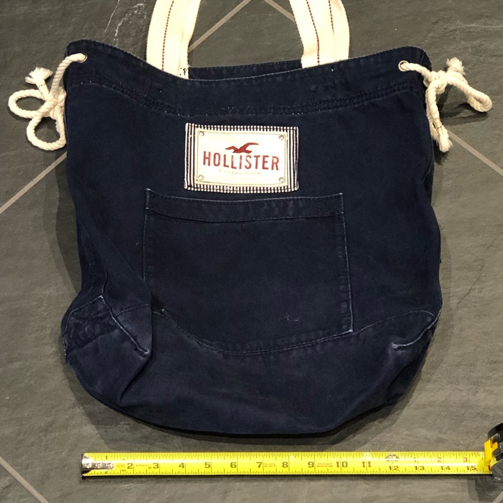 Hollister Tote Bag 15”X13” Navy - Picture 3 of 4